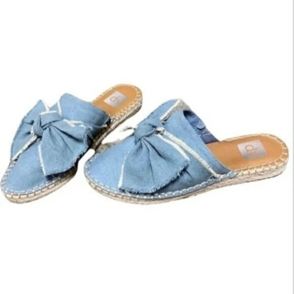 DV Dolce Vita Denim Bow Espadrilles Mules - Picture 1 of 4